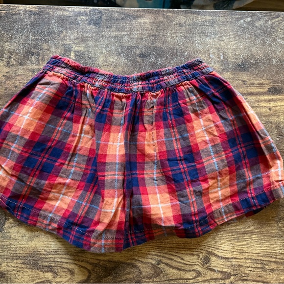 Justice Girls Red Orange Navy Plaid Skirt Skort 10 - Picture 5 of 5